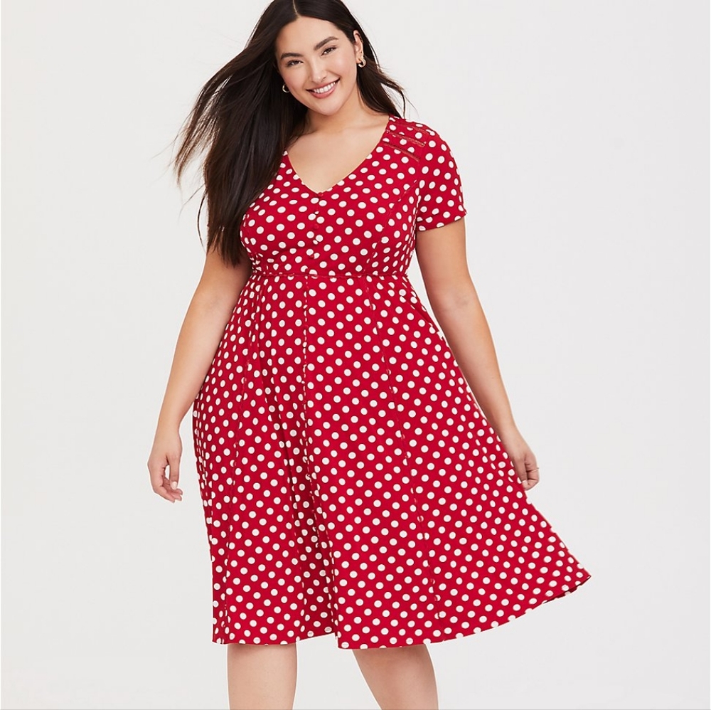 Red Polka Dot Dress Torrid Size 00
